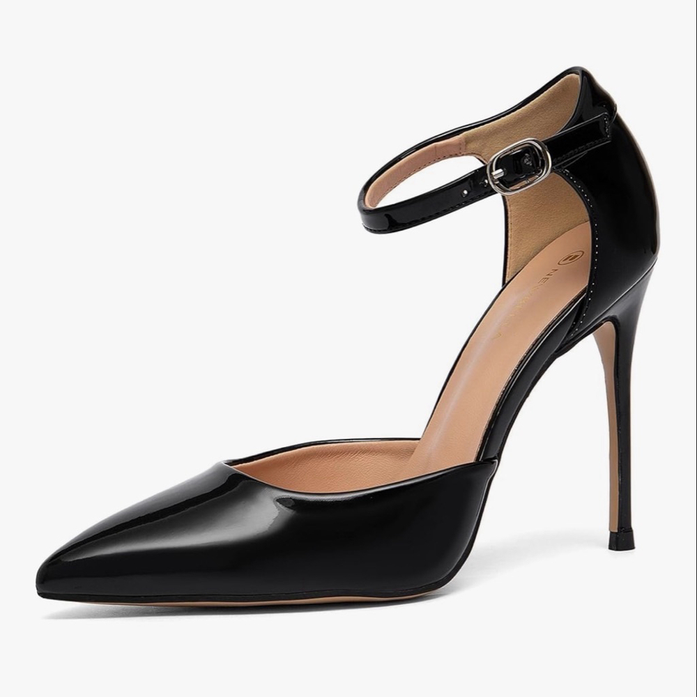 NEW Pointed Toe Stiletto Pumps Buckle Strap High Heels 9